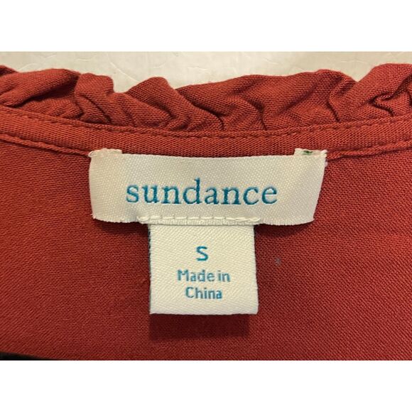 Sundance Brown Button Up Boho Prairie Blouse Top Shirt   Women's Size Small - Picture 4 of 9